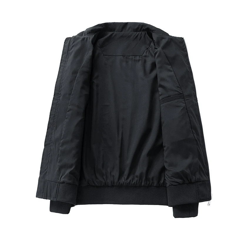 Herren Leichte Oversize-Bomberjacke aus winddichtem Nylon mit Reißverschluss, Brusttasche und Rippbündchen Drune