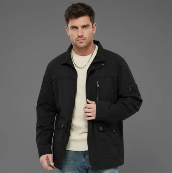 Herren leichte Outdoor-Utility Jacke mit Stehkragen Drune