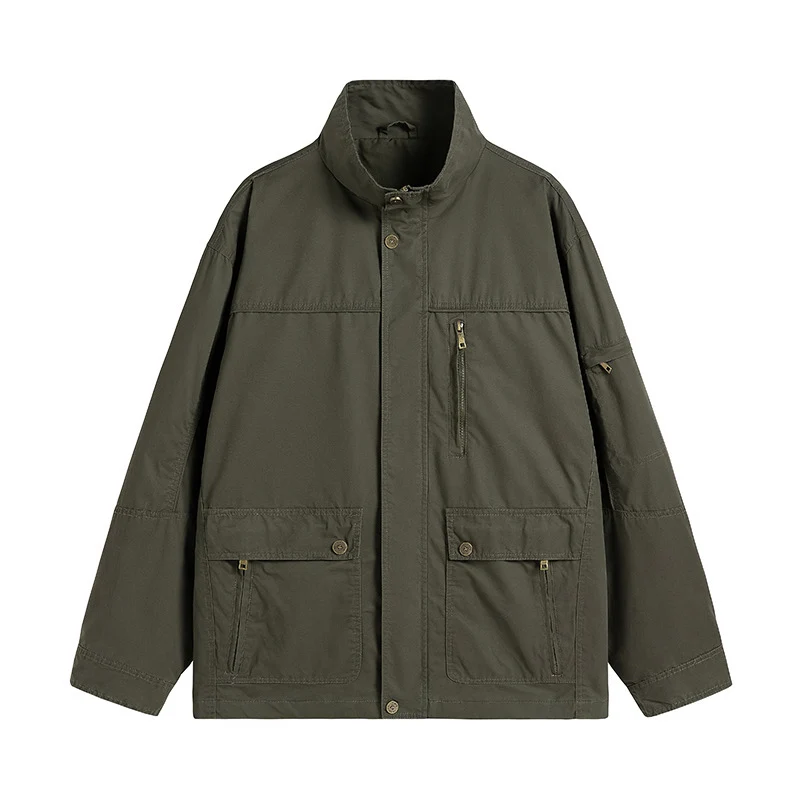 Herren leichte Outdoor-Utility Jacke mit Stehkragen Drune