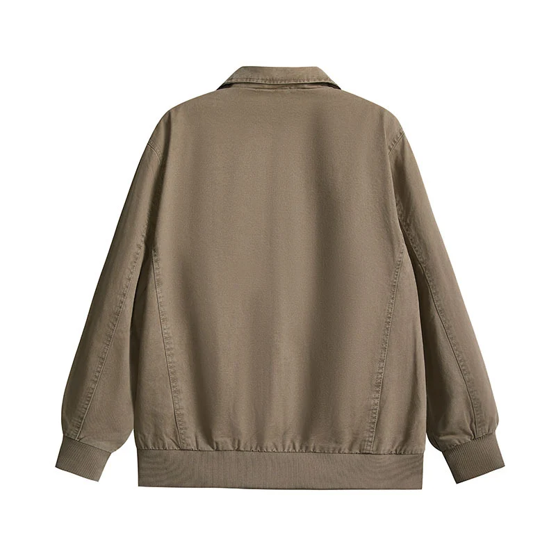 Herren leichte Baumwoll-Twill Übergangsjacke mit Reißverschluss und Ballonärmeln Drune