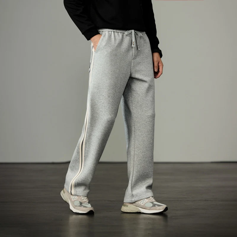 Herren Lässige Jogginghose mit weitem Bein, Kordelzug und Seitentaschen Drune