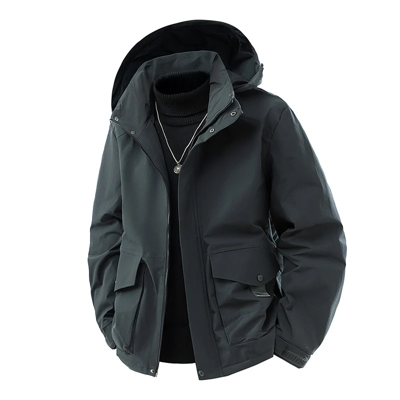 Herren Kapuzen-Parka mit technischer Wetterschutzmembran, isolierter Steppfüllung und Utility-Taschen Drune