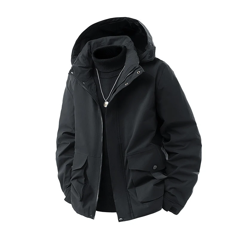 Herren Kapuzen-Parka mit technischer Wetterschutzmembran, isolierter Steppfüllung und Utility-Taschen Drune