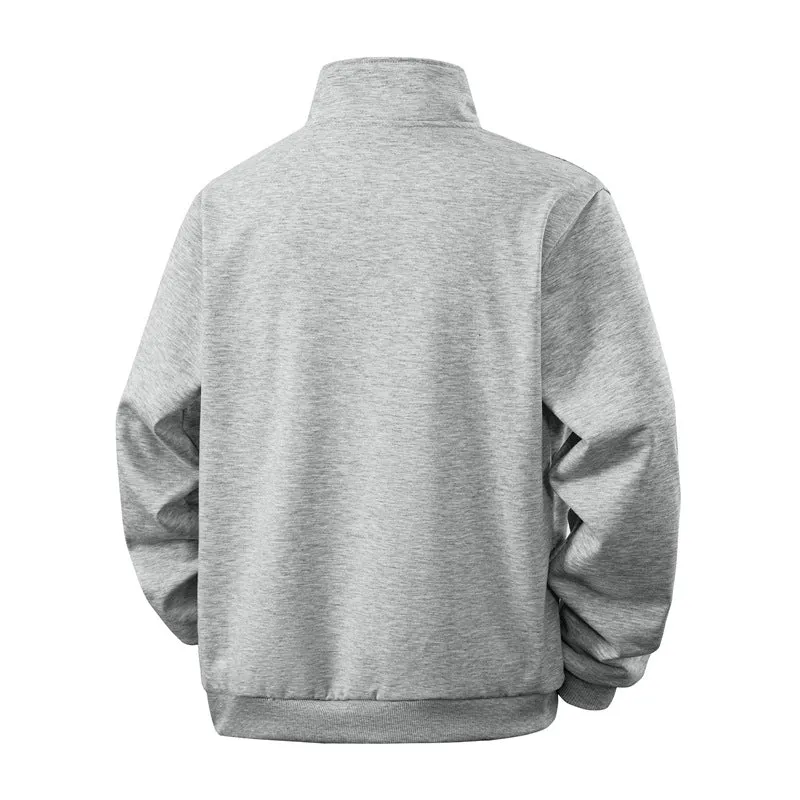 Herren Halbzip-Sweatshirt mit Stehkragen und Rippbündchen Drune