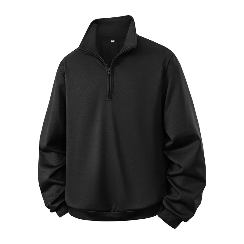 Herren Halbzip-Sweatshirt mit Stehkragen und Rippbündchen Drune