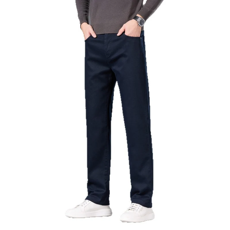 Herren Entspannte Baumwoll-Twill-Chinohose mit geradem Bein Drune