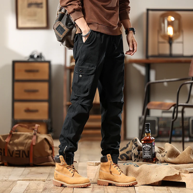 Herren Cargo-Jogginghose mit Multifachtaschen und elastischen Bündchen Drune
