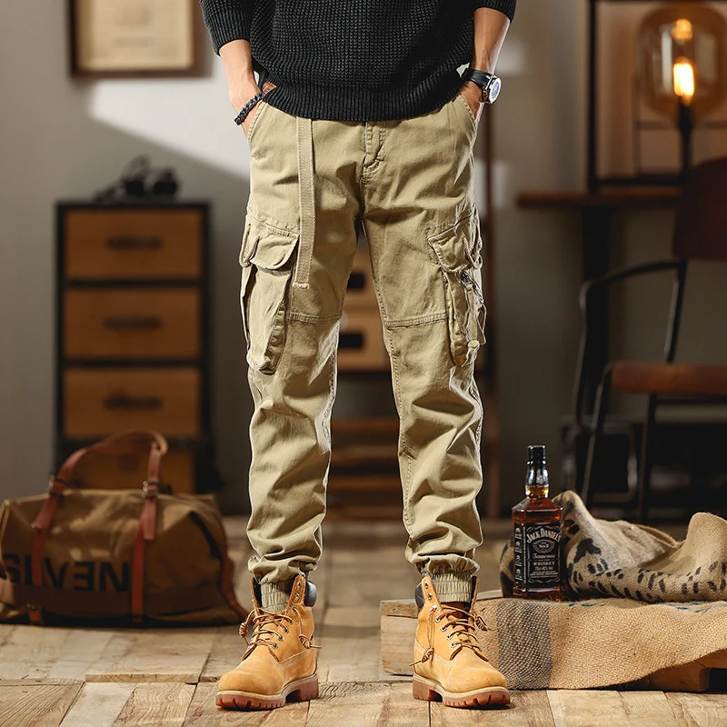 Herren Cargo-Joggerhose mit Multifunktions-Taschen und elastischem Saum Drune