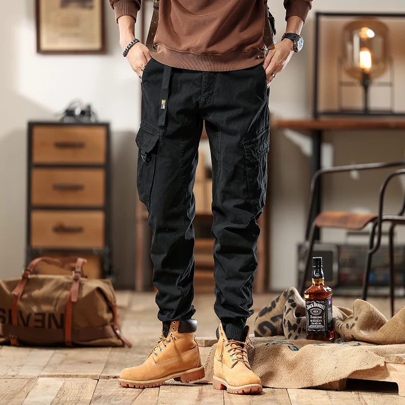 Herren Cargo-Joggerhose mit Multifachtaschen und elastischem Saum Drune