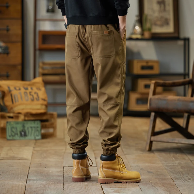 Herren Cargo-Joggerhose mit Kordelzug, verstärkten Knieeinsätzen und elastischen Bündchen Drune