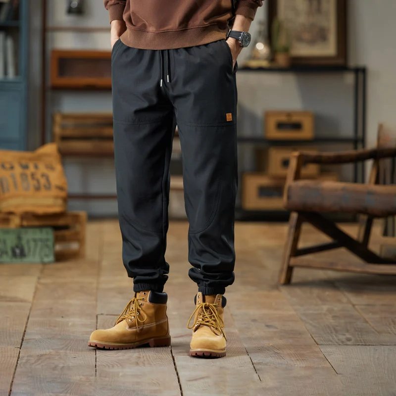 Herren Cargo-Joggerhose mit Kordelzug, verstärkten Knieeinsätzen und elastischen Bündchen Drune