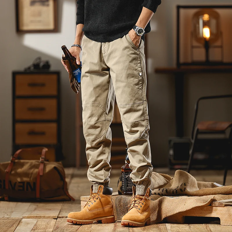 Herren Cargo-Joggerhose mit Knieeinsatz, Multifachtaschen und elastischem Saum Drune