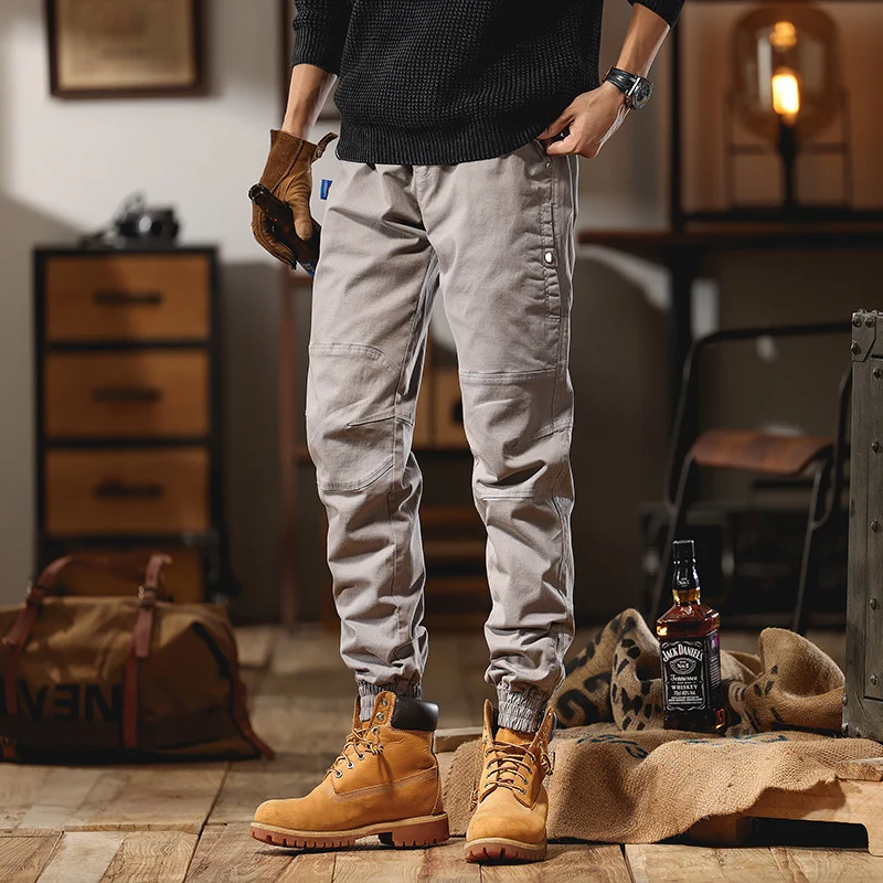 Herren Cargo-Joggerhose mit Knieeinsatz, Multifachtaschen und elastischem Saum Drune