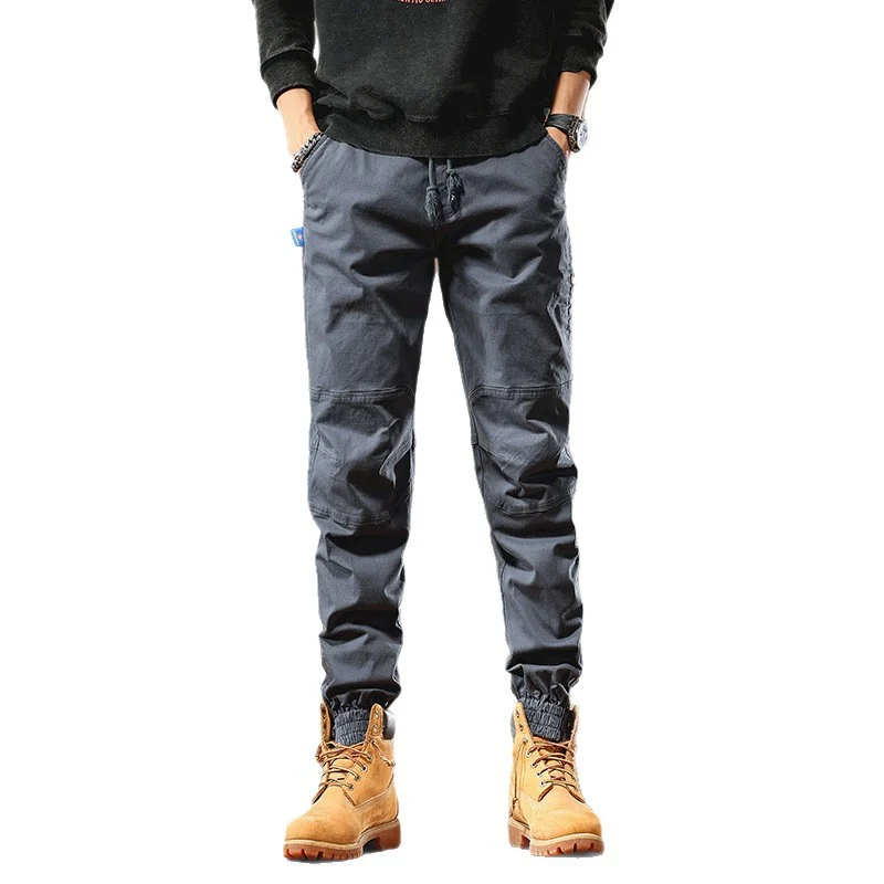Herren Cargo-Joggerhose mit Knieeinsatz, Multifachtaschen und elastischem Saum Drune