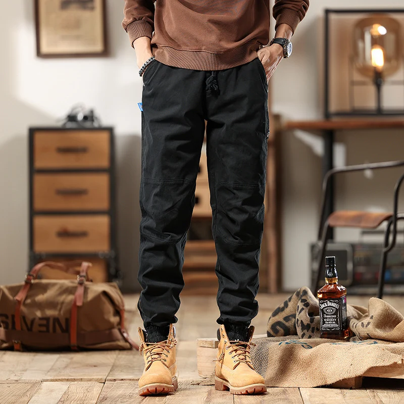 Herren Cargo-Joggerhose mit Knieeinsatz, Multifachtaschen und elastischem Saum Drune