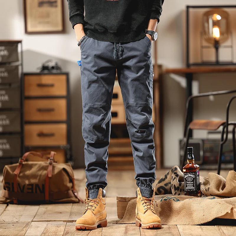 Herren Cargo-Joggerhose mit Knieeinsatz, Multifachtaschen und elastischem Saum Drune