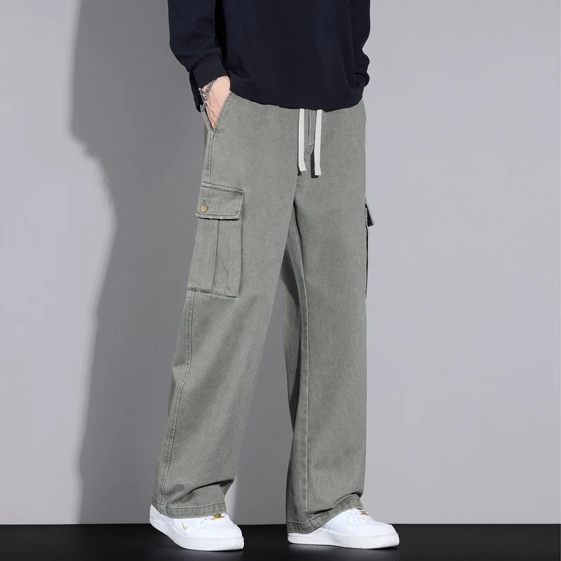 Herren Cargo-Hose im weiten Relaxed-Fit mit Tunnelzugbund und Mehrfachtaschen Drune