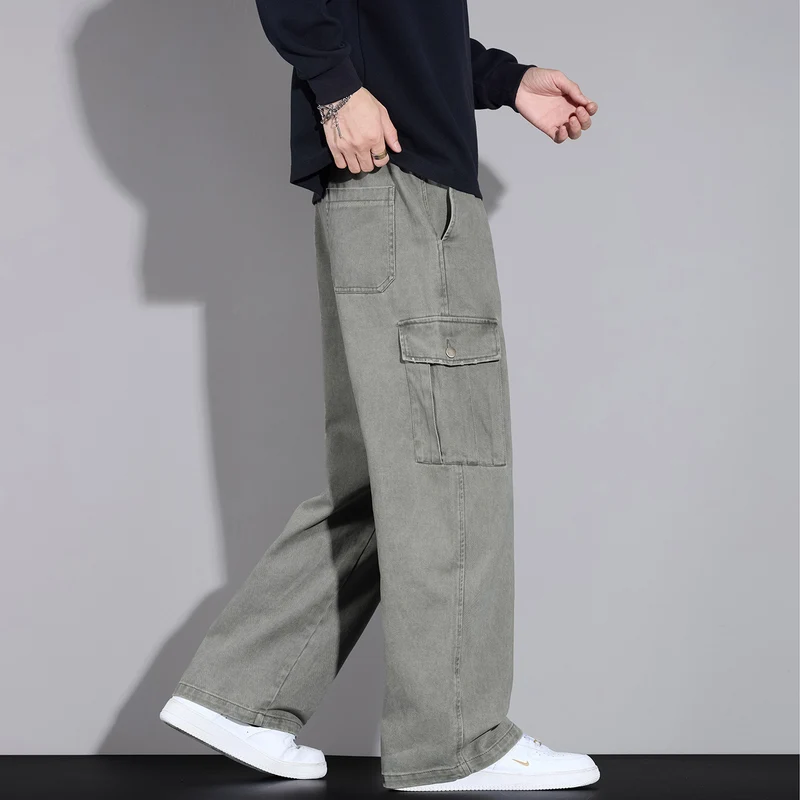 Herren Cargo-Hose im weiten Relaxed-Fit mit Tunnelzugbund und Mehrfachtaschen Drune