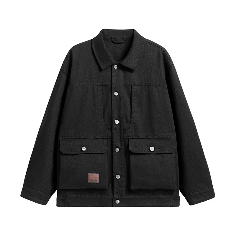 Herren Canvas-Utility Overshirt mit großen Pattentaschen und entspanntem Schnitt Drune