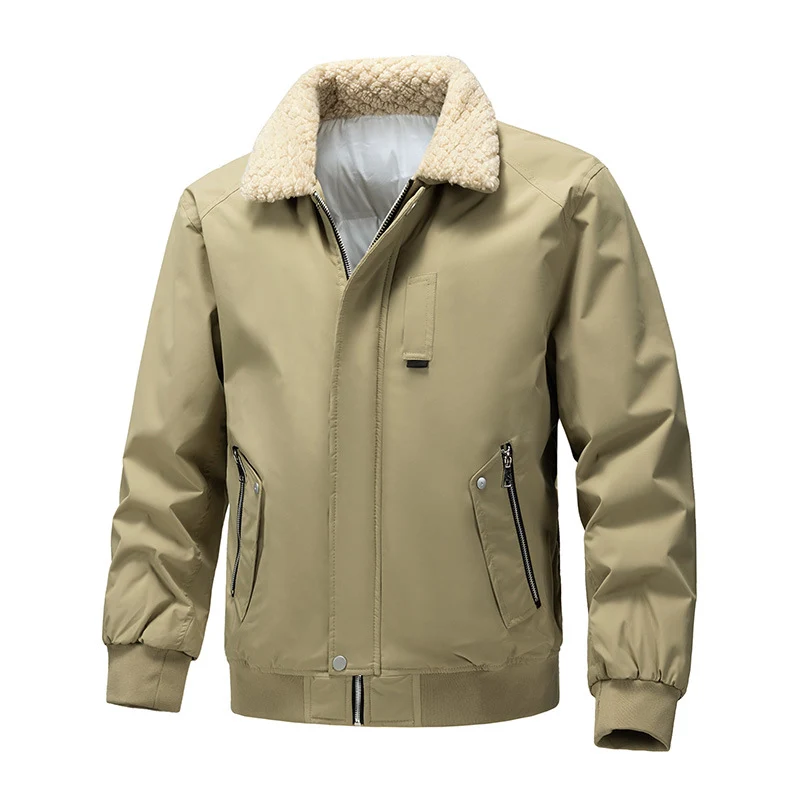 Herren Bomberjacke mit Teddykragen und wasserabweisendem Außenmaterial Drune