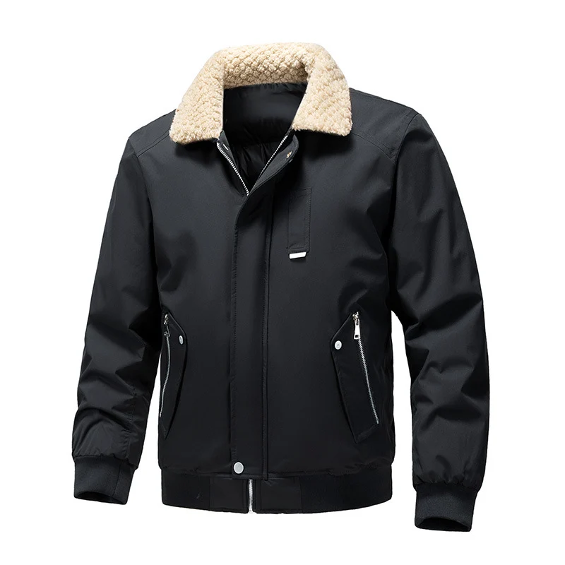 Herren Bomberjacke mit Teddykragen und wasserabweisendem Außenmaterial Drune