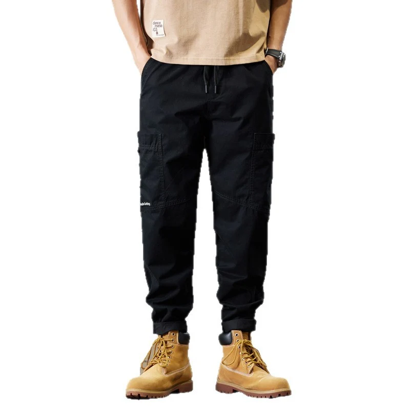 Herren Baumwoll-Twill Joggerhose im Tapered-Schnitt mit Tunnelzug und gekrempeltem Saum Drune