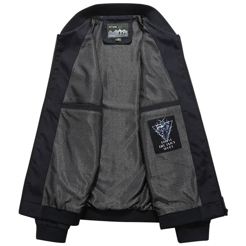 Herren Leichter Bomberblouson mit Mesh‑Futter, Reißverschlusstaschen und Stehkragen Drune