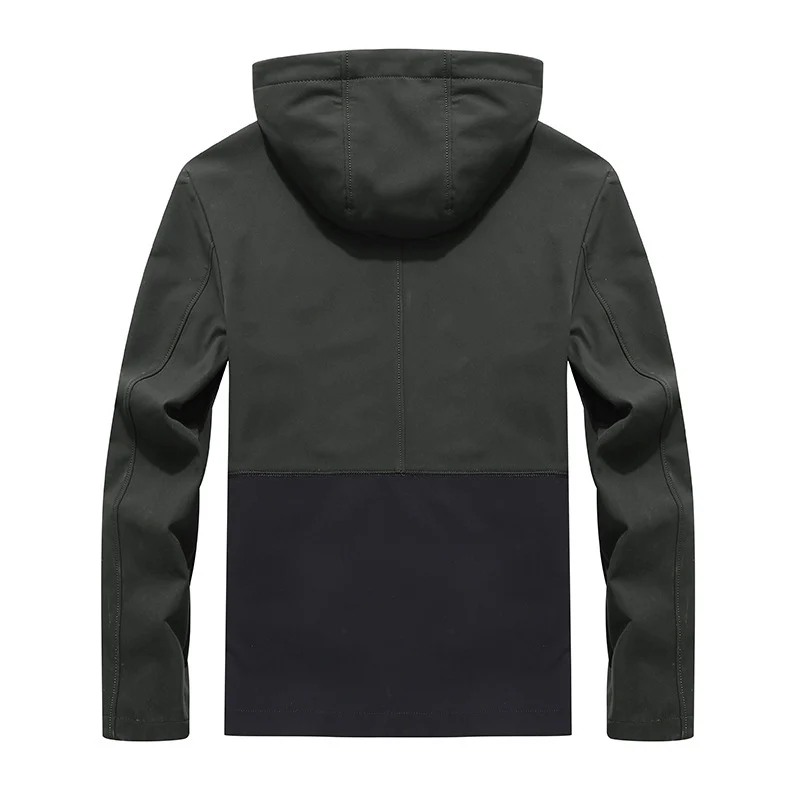 Herren leichte Softshell‑Outdoorjacke mit Kapuze, windabweisender Front und funktionalen Taschen Drune