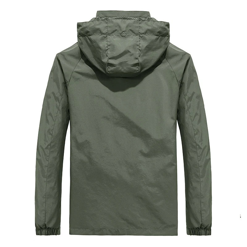 Herren Leichte Softshell-Outdoorjacke mit Kapuze, atmungsaktivem Meshfutter und Reißverschlussbrusttasche Drune