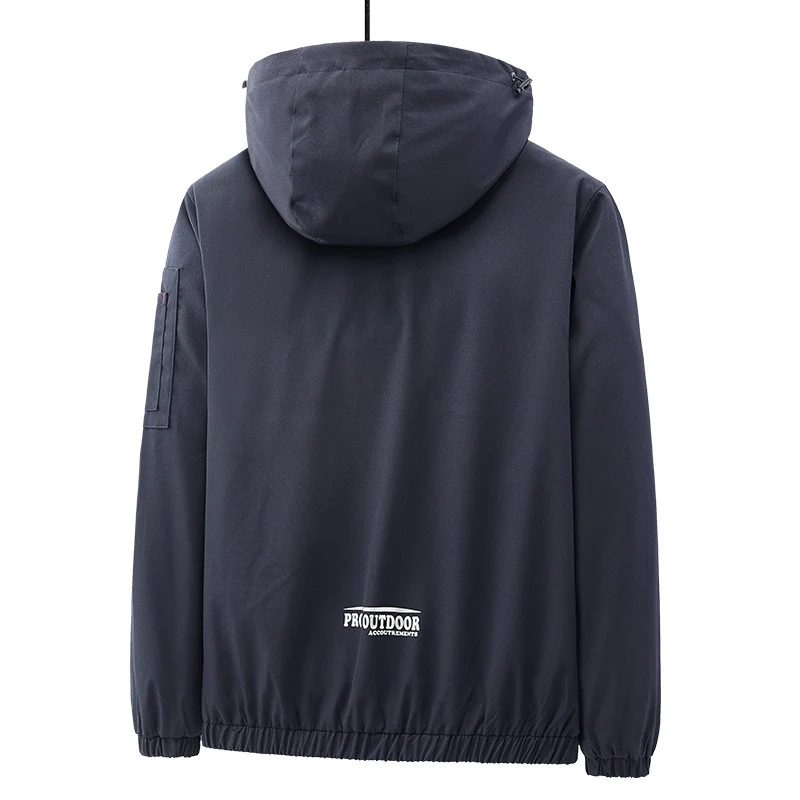 Herren Leichte Softshell-Outdoorjacke mit Kapuze, Ärmeltasche und Reißverschlusstaschen Drune