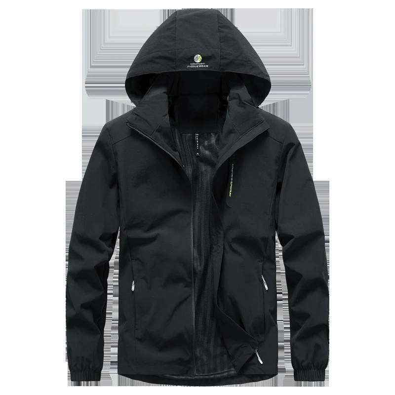 Herren leichte Softshell-Kapuzenjacke mit winddichter Membran und Reißverschlusstaschen Drune