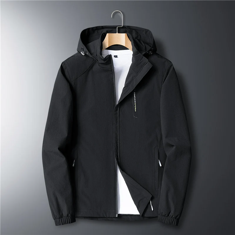 Herren leichte Softshell-Kapuzenjacke mit winddichter Membran und Reißverschlusstaschen Drune