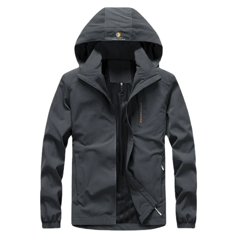 Herren leichte Softshell-Kapuzenjacke mit winddichter Membran und Reißverschlusstaschen Drune