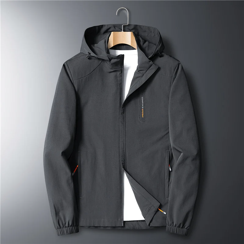 Herren leichte Softshell-Kapuzenjacke mit winddichter Membran und Reißverschlusstaschen Drune