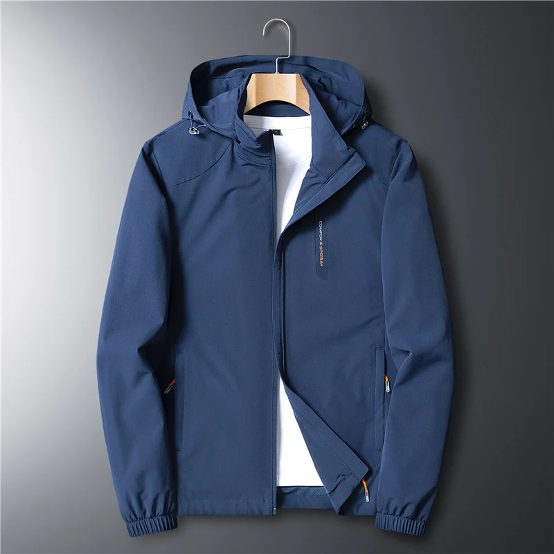 Herren leichte Softshell-Kapuzenjacke mit winddichter Membran und Reißverschlusstaschen Drune