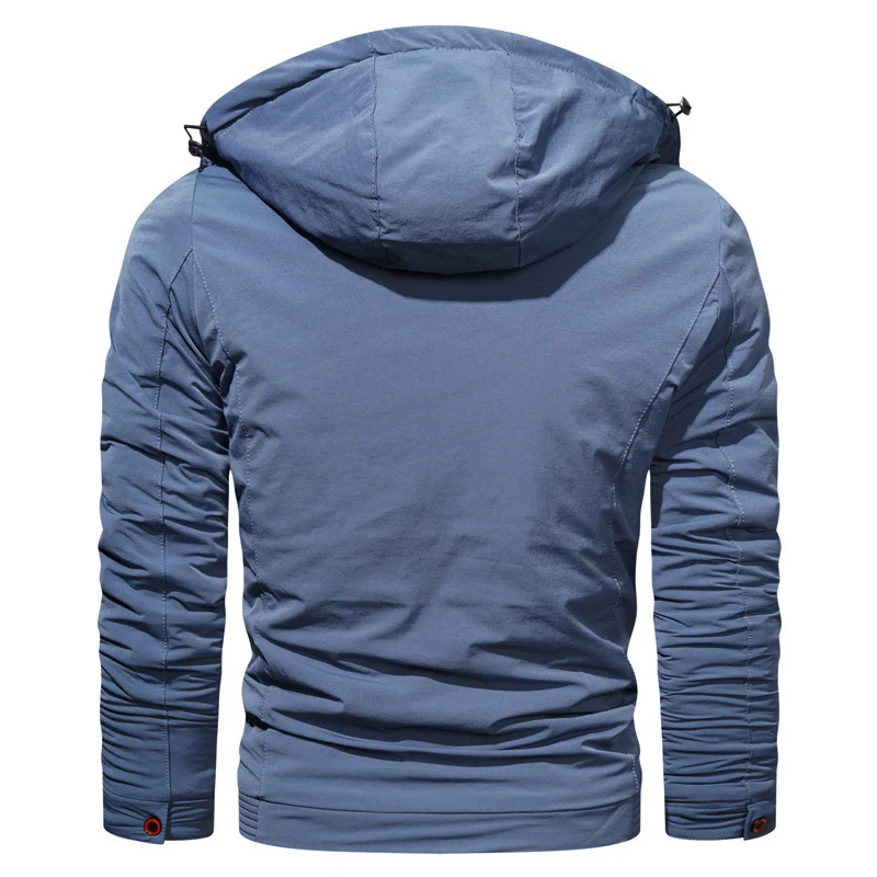 Herren leichte Softshell-Kapuzenjacke mit wasserabweisender Brusttasche und verdecktem Reißverschluss Drune