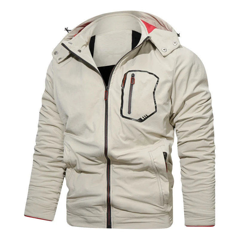 Herren leichte Softshell-Kapuzenjacke mit wasserabweisender Brusttasche und verdecktem Reißverschluss Drune