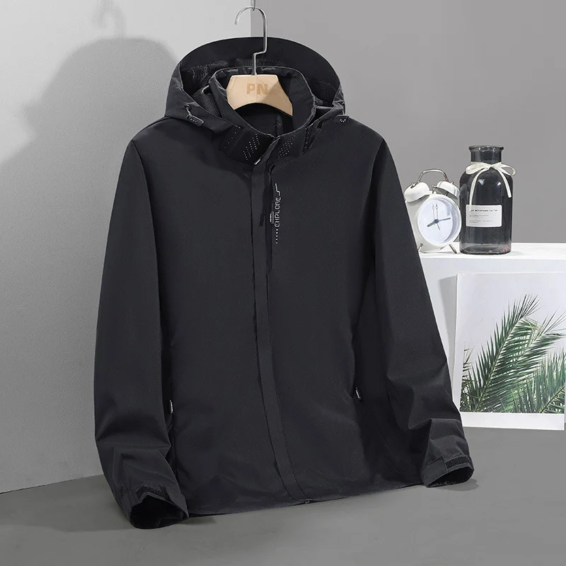 Herren Leichte Softshell-Kapuzenjacke mit verdecktem Reißverschluss und winddichter Membran Drune