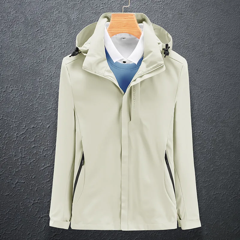 Herren Leichte Softshell-Kapuzenjacke mit verdecktem Reißverschluss und winddichter Membran Drune