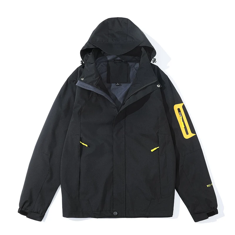 Herren leichte Softshell-Kapuzenjacke mit Fleece-Innenlage und Ärmeltasche Drune