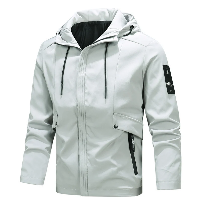 Herren Leichte Softshell-Hoodiejacke mit Kapuze, wind- und wasserabweisender Shell und verdecktem Reißverschluss Drune