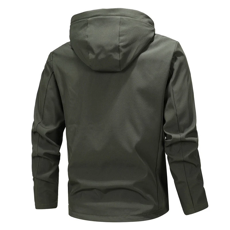 Herren Leichte Softshell-Hoodiejacke mit Kapuze, wind- und wasserabweisender Shell und verdecktem Reißverschluss Drune