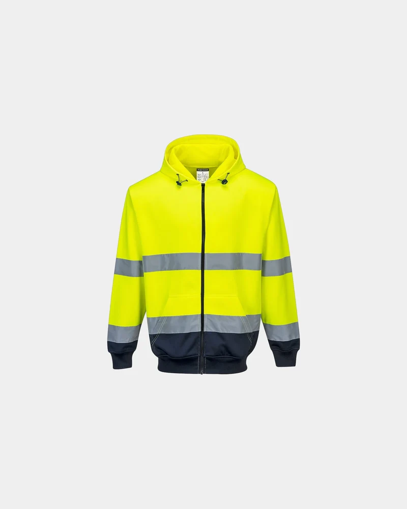 Kapuzenpullover bicolor mit Reißverschluss zum Personalisieren
