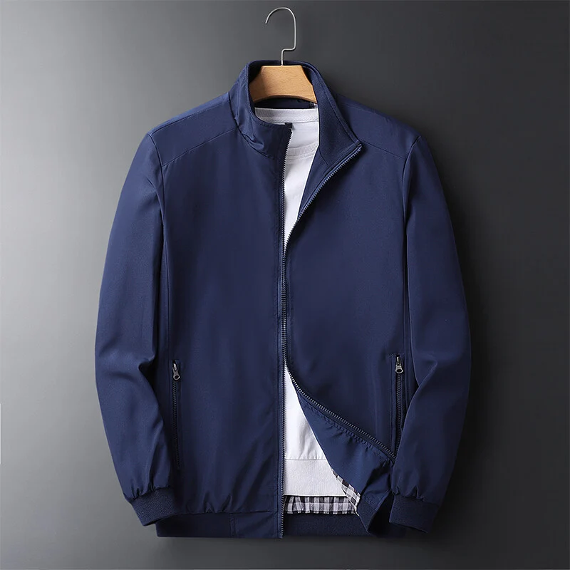 Herren Leichte Softshell-Blousonjacke mit Stehkragen, Reißverschlusstaschen und gerippten Bündchen Drune