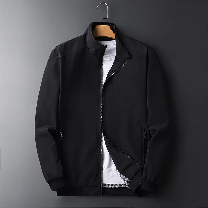 Herren Leichte Softshell-Blousonjacke mit Stehkragen, Reißverschlusstaschen und gerippten Bündchen Drune