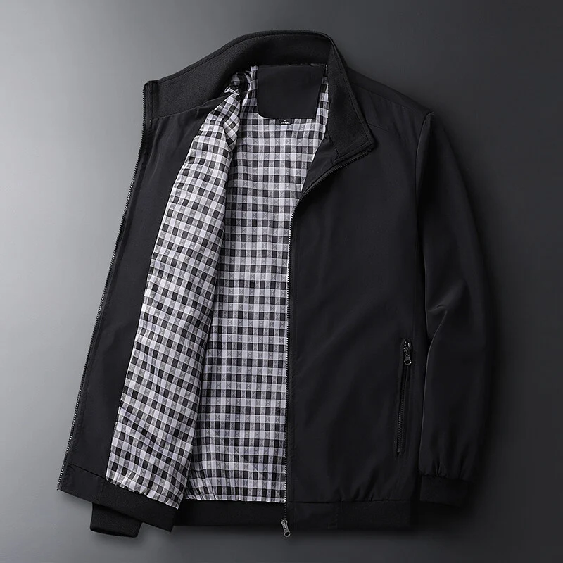 Herren Leichte Softshell-Blousonjacke mit Stehkragen, Reißverschlusstaschen und gerippten Bündchen Drune