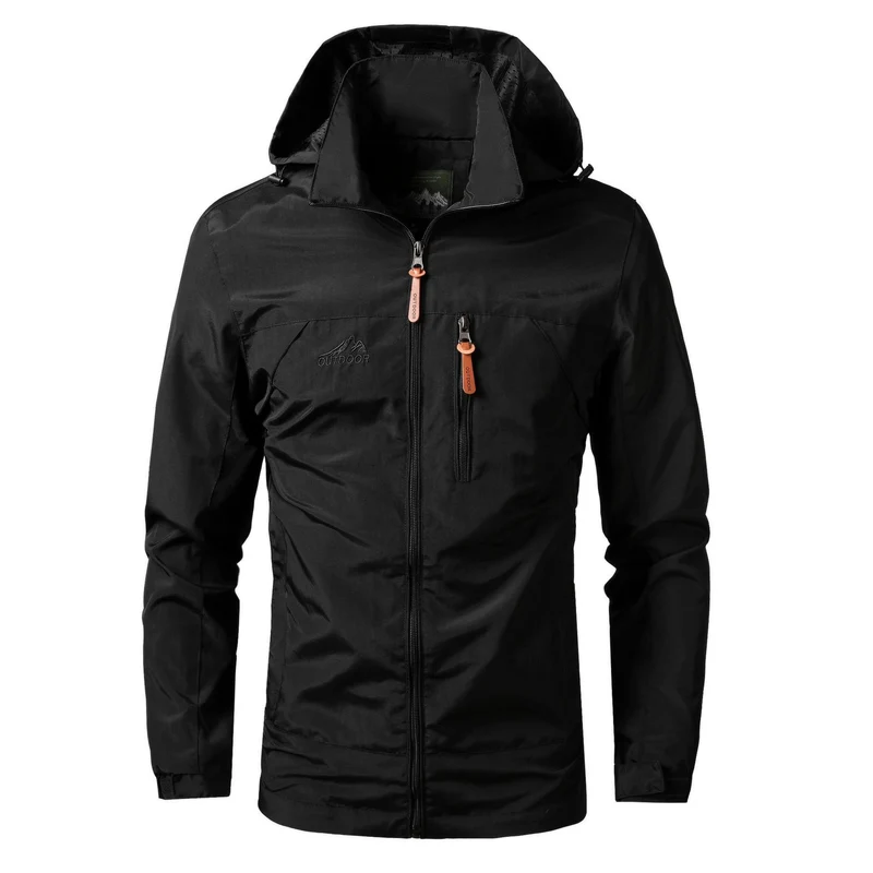 Herren leichte Outdoor-Fieldjacke mit Kapuze, atmungsaktivem Futter und Multifunktions‑Taschen Drune