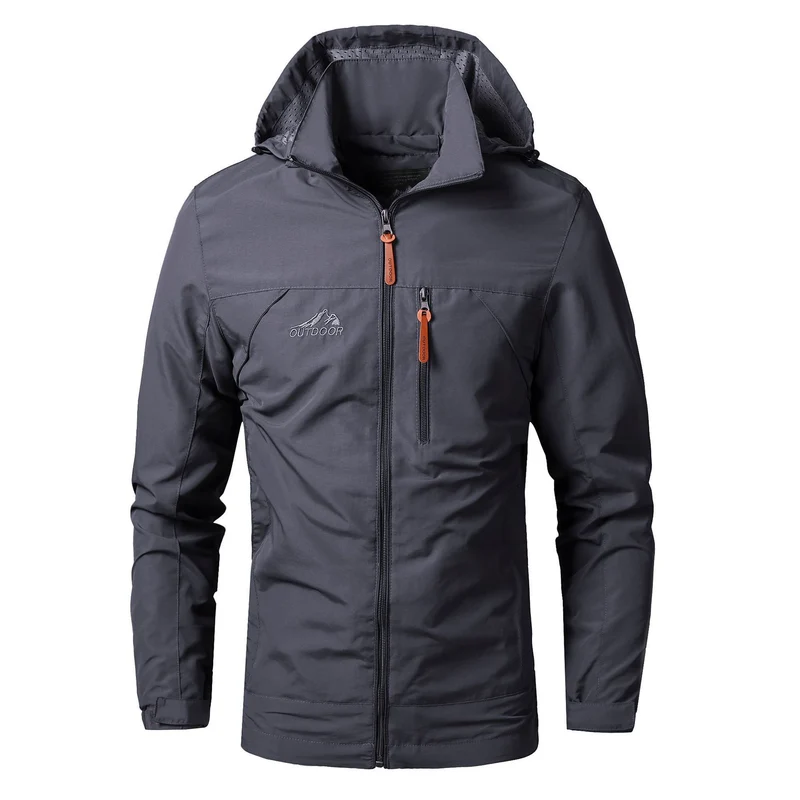 Herren leichte Outdoor-Fieldjacke mit Kapuze, atmungsaktivem Futter und Multifunktions‑Taschen Drune