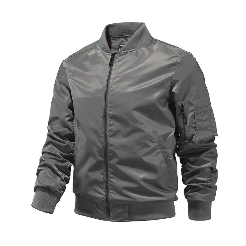 Herren leichte Nylon-Bomberjacke im Aviator-Utility-Stil mit Ärmeltasche Drune