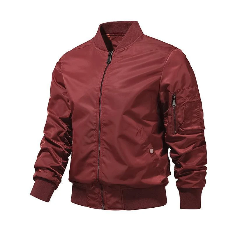 Herren leichte Nylon-Bomberjacke im Aviator-Utility-Stil mit Ärmeltasche Drune